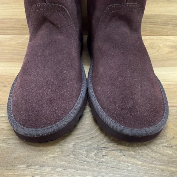 UGG Aleyah Youth Big Girls Boots Size 5 Brown Suede Shearling Fur Lined - Picture 4 of 11